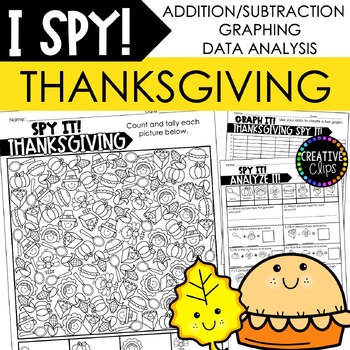 Preview of THANKSGIVING I SPY Count and Color, Math and Graphing Activities