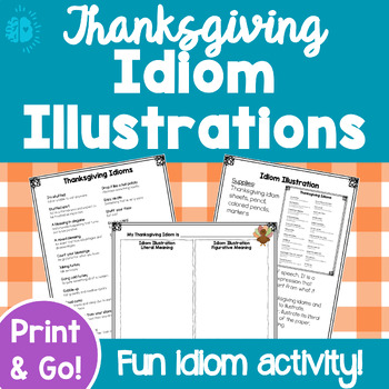 Preview of THANKSGIVING IDIOM ILLUSTRATIONS Activity | November Fall Figurative Language