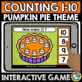 THANKSGIVING MATH ACTIVITY COUNTING TO 10 PUMPKIN PIE GAME