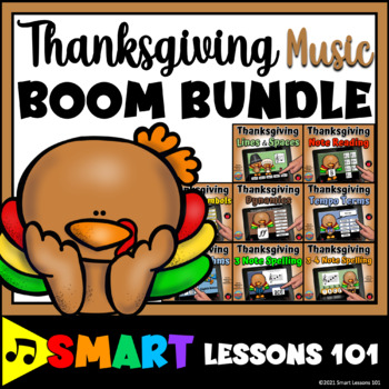 Preview of THANKSGIVING MUSIC BOOM™️ Card BUNDLE Music Rhythm Note Instrument Dynamic Tempo