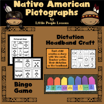 Preview of THANKSGIVING: NATIVE AMERICAN PICTOGRAPH ACTIVITIES for preschoolers/kinders