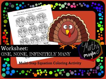 Preview of THANKSGIVING! One, None, & Infinitely Many Coloring Worksheet