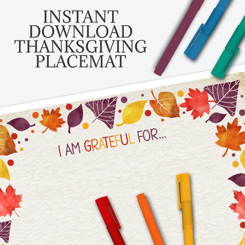 Preview of THANKSGIVING PLACEMATS, FALL CRAFT, AUTUMN MORNING WORK, PRESCHOOL PRINTABLES