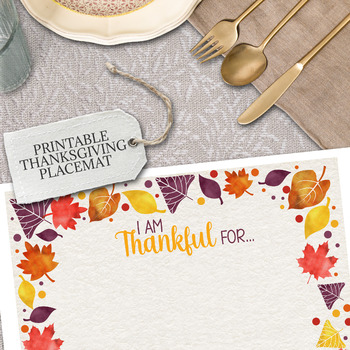 Preview of THANKSGIVING PLACEMATS FOR KIDS, PRESCHOOL CRAFTS, FALL KINDERGARTEN ACTIVITY