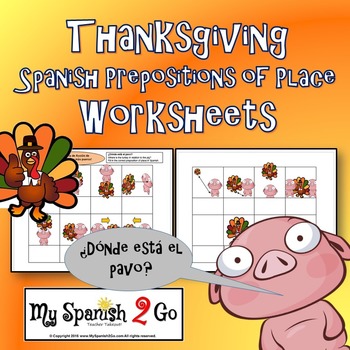 Preview of THANKSGIVING: Prepositions of Place Worksheets