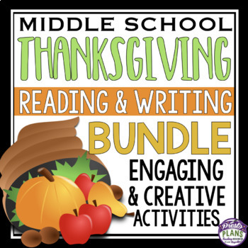 Preview of Thanksgiving Reading and Writing Activities and Assignments Creative Bundle
