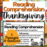 THANKSGIVING READING COMPREHENSION | 5 Passages | 20 WH Questions