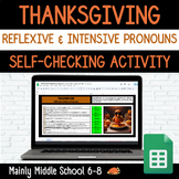 THANKSGIVING REFLEXIVE & INTENSIVE PRONOUN Google Sheets D