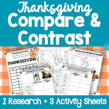 Preview of THANKSGIVING RESEARCH ONLINE | Compare & Contrast | Thanksgiving Parade & Art
