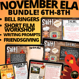 THANKSGIVING Short Films Writing Activities and Prompts EL