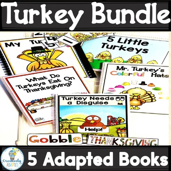 Preview of THANKSGIVING TURKEY ADAPTED BOOK BUNDLE (PreK-2/SPED/ELL)