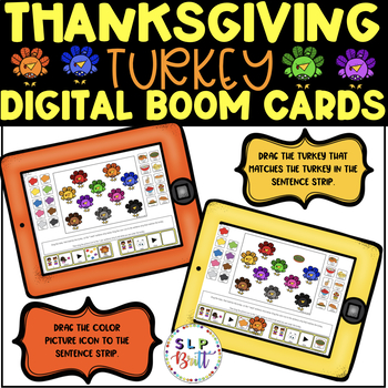 Preview of THANKSGIVING TURKEY (FOOD VOCAB), DIGITAL BOOM CARDS (AAC SPEECH THERAPY)