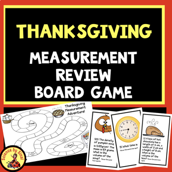 Preview of THANKSGIVING Themed MEASUREMENT REVIEW GAME BOARD Practice Activity