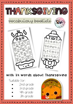 Preview of THANKSGIVING VOCABULARY BOOKLET