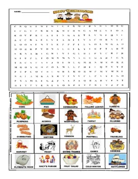 Preview of THANKSGIVING WORD SEARCH