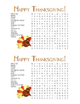 THANKSGIVING WORD SEARCHES, BUNDLE 7 PAGES, THANKSGIVING ACTIVITIES