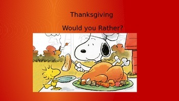 Preview of THANKSGIVING Would you Rather