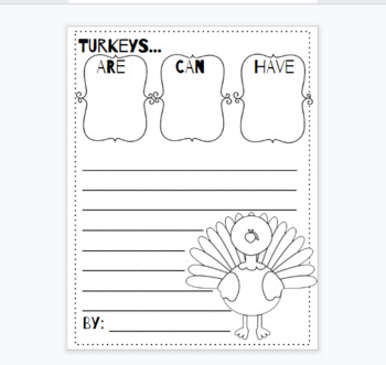 THANKSGIVING Writing and graphic organizer by Teaching Kinder is MY JAM
