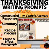 THANKSGIVING Writing Prompts & Activities Text Structures 
