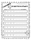 THANSKGIVING Ordering Numbers Leveled Worksheet Pack - Ten