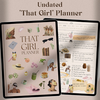 Preview of THAT GIRL Undated Digital Planner 2024| Daily, Weekly, Monthly Goodnotes iPad