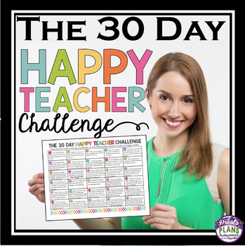 Preview of Free 30 Day Happy Teacher Challenge - Back to School Daily Positive Challenges