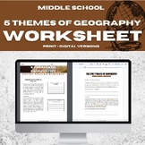 THE 5 THEMES OF GEOGRAPHY GUIDED READING WORKSHEET (print 