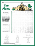 THE ALAMO Word Search Puzzle Worksheet Activity (4th, 5th,