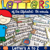 THE ALPHABET: LETTER WORD CARDS:PHONEMIC AWARENESS