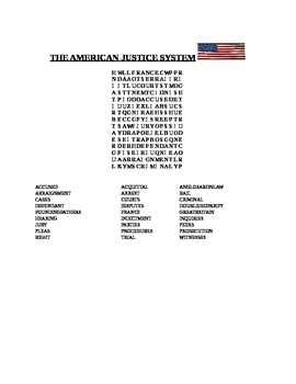 Preview of THE AMERICAN JUSTICE SYSTEM WORD SEARCH