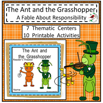 Preview of THE ANT AND THE GRASSHOPPER FABLE UNIT CENTERS FOR EMERGENT READERS