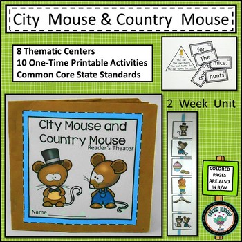 Preview of THE CITY MOUSE AND THE COUNTRY MOUSE FABLE UNIT CENTERS FOR EMERGENT READERS