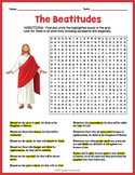 THE BEATITUDES - BLESSINGS FROM JESUS Word Search Puzzle W