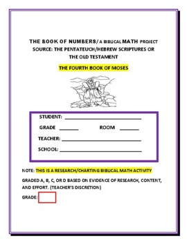 Preview of THE BOOK OF NUMBERS: A MATH/ BIBLICAL RESEARCH/CHARTING PROJECT; GRS. 4-8