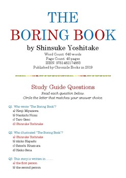Preview of THE BORING BOOK by Shinsuke Yoshitake; Multiple-Choice Study Guide w/Answer Key