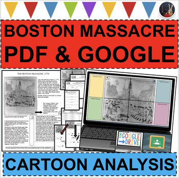 Preview of THE BOSTON MASSACRE Primary Source ACTIVITY Cartoon Analysis (PDF & DIGITAL)