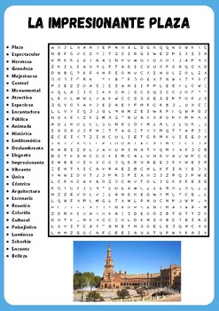 THE BREATHTAKING PLAZA WORD SEARCH PUZZLE IN SPANISH WORKSHEET ACTIVITY