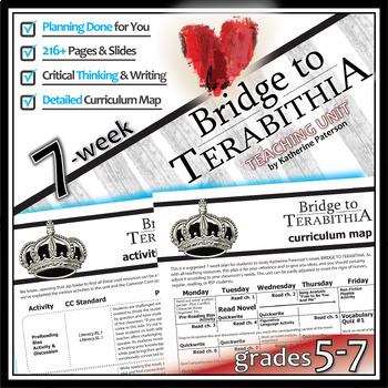 Preview of THE BRIDGE TO TERABITHIA Novel Study Activities - Projects Writing Movie Quizzes