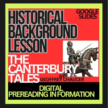 Preview of THE CANTERBURY TALES Historical Background digital intro Google Slide maps/music