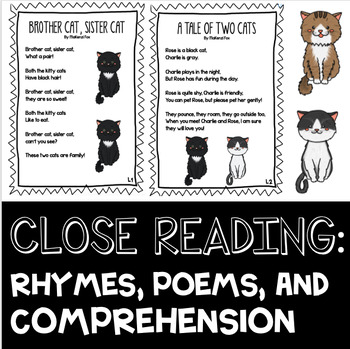 Preview of CATS - 3 Comprehension Passages - Rhymes and Poems - 1st 2nd Grade Worksheets