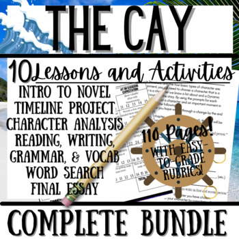 Preview of THE CAY | Novel Study | Unit Bundle 10 Resources! Activities and Assessments