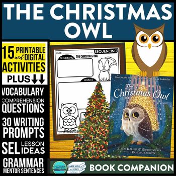 Preview of THE CHRISTMAS OWL activities READING COMPREHENSION - Book Companion read aloud