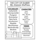 THE CITY OF EMBER Vocabulary, Characters, and Themes Poste