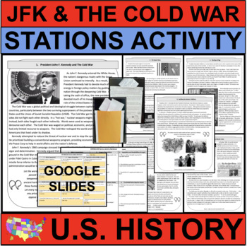 Preview of THE COLD WAR & JFK Space Race U.S. History STATIONS (PDF & GOOGLE)