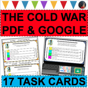 Preview of THE COLD WAR Soviet Union Russia Communism Task Cards PDF & GOOGLE