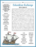 THE COLUMBIAN EXCHANGE Word Search Puzzle Worksheet Activity