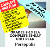 COMPLETE 25-DAY PERSEPOLIS UNIT PLAN BIG BUNDLE for 9-10 ELA