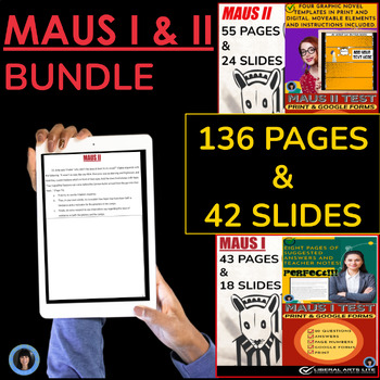 Preview of THE COMPLETE MAUS | MAUS I & II BUNDLE | TEACHER NOTES, TEST, GRAPHIC NOVEL