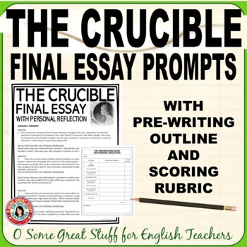 Preview of The Crucible Final Essay Prompts for Analysis and Reflection