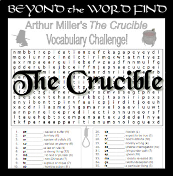 Preview of THE CRUCIBLE Prereading Vocabulary Puzzle, Quiz, Worksheet, Test - NO PREP!